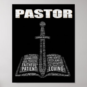 Christlicher Pfarrer Wortwolke Kirche Pastor Appre Poster