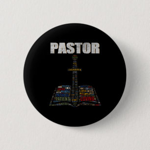 Christlicher Pfarrer Wortwolke Kirche Pastor Schät Button