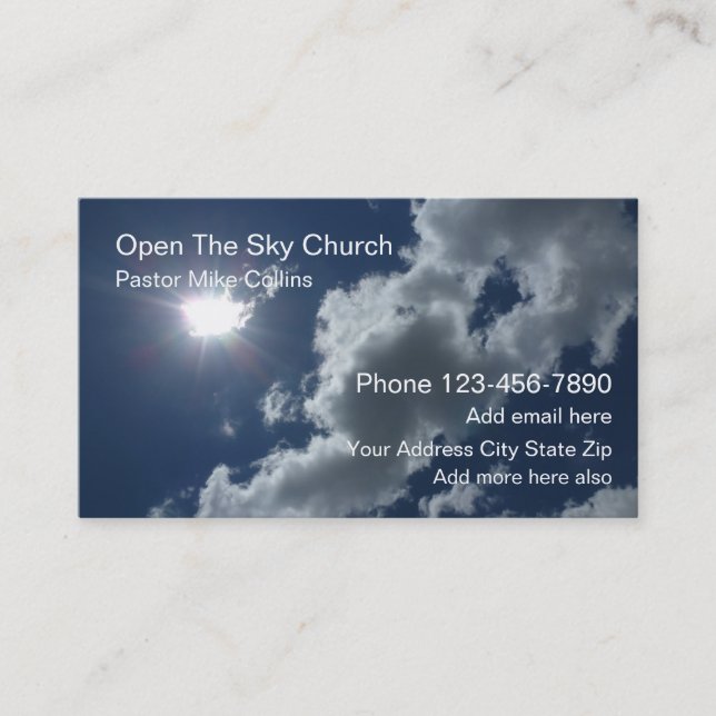 Christlicher Pfarrhaus Sky Business Cards Visitenkarte (Vorderseite)