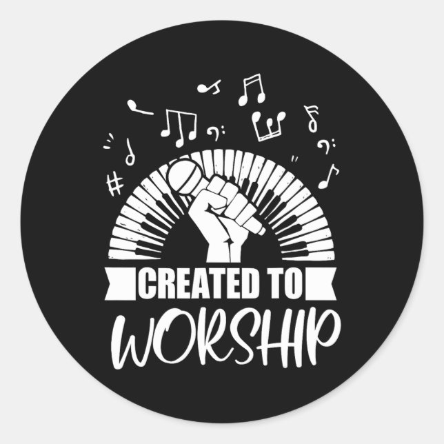 Christlicher Pianist, der Geschenke für Runder Aufkleber (Vorderseite)