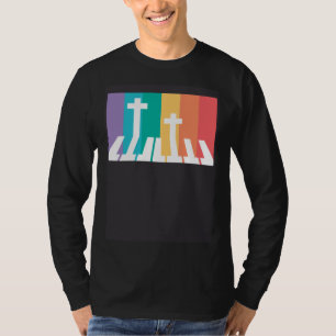 Christlicher Pianist Klavierspieler religiöser Mus T-Shirt