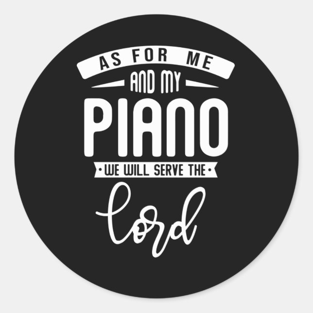 Christlicher Pianist Religiöse Musik Lord Piano Pl Runder Aufkleber (Vorderseite)