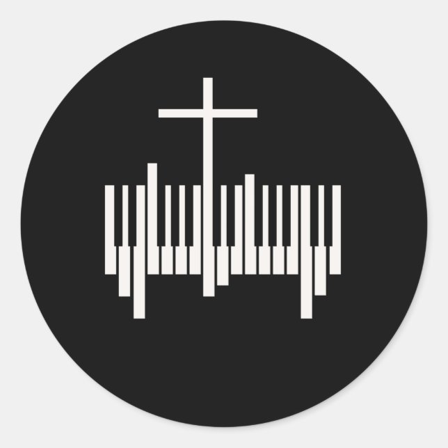 Christlicher Pianist Religiöse Musik Lord Piano Runder Aufkleber (Vorderseite)
