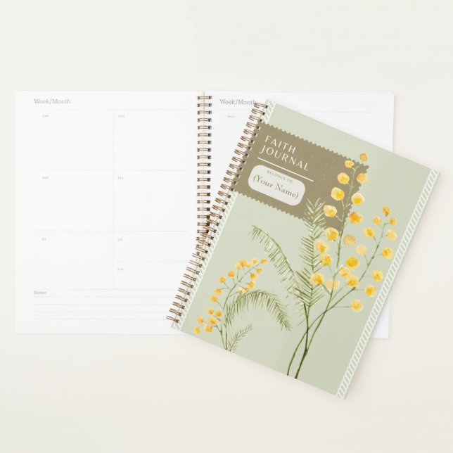 Christlicher Planer Faith Journal Yellow Flowers (Anzeige)