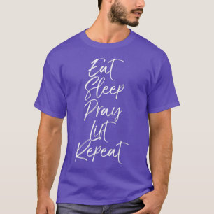 Christlicher Power Heft Eat Sleep Beten T-Shirt
