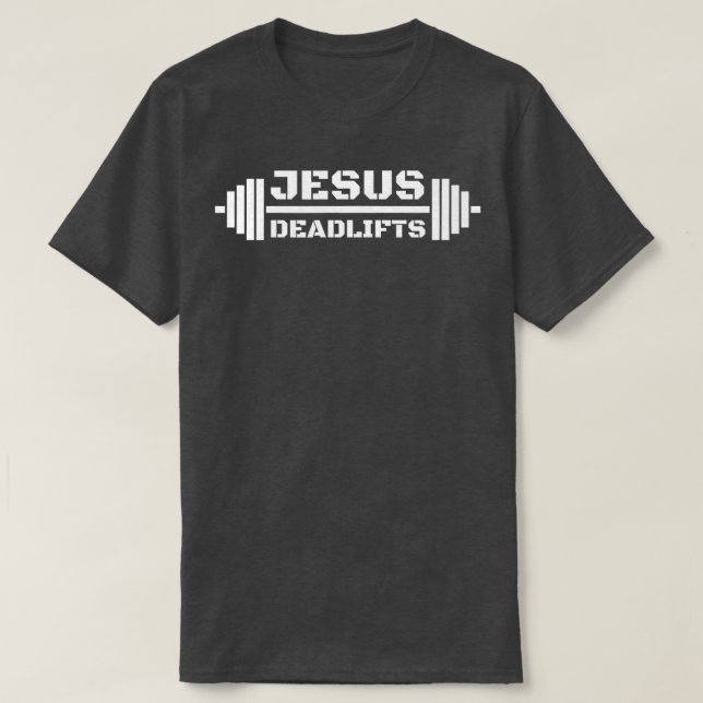 Christlicher Powerlifter Jesus Deadlifts für Athle T-Shirt (Design vorne)