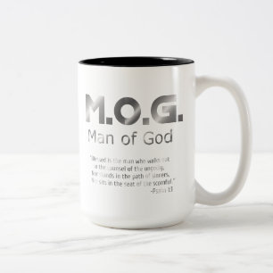 Christlicher Prophetischer Silberner MANN GOTTES P Zweifarbige Tasse