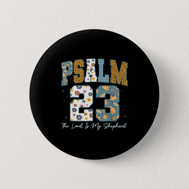 Christlicher Psalm 23 Retro Der Herr ist mein Hirt Button (Vorderseite)
