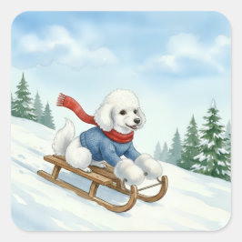 Christlicher Pudel Schlittenfahren, Aufkleber
