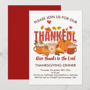 Christlicher Pumpkin THANKFUL Erntedank Einladung