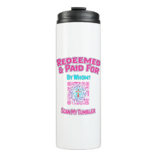 Christlicher QR Code Tumbler eingelöst und bezahlt Thermosbecher