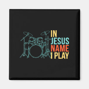 Christlicher Schlagzeuger Im Namen Jesu Spiele Ich Magnet