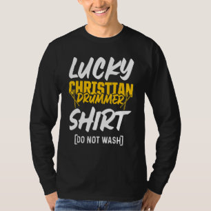 Christlicher Schlagzeuger Kirchenanbetung Schlagze T-Shirt
