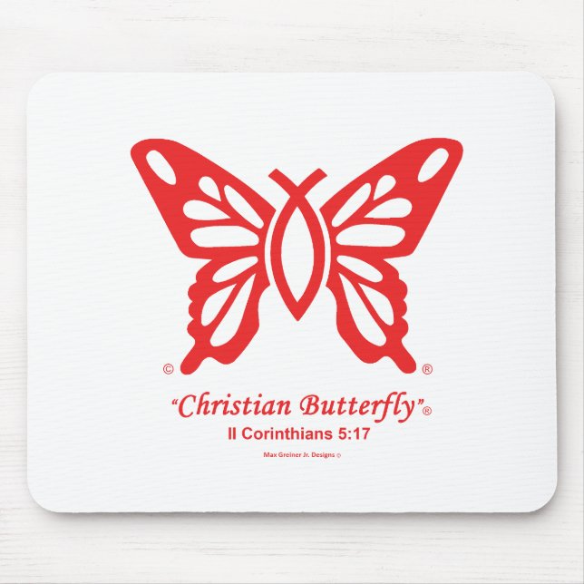 "Christlicher Schmetterlings-" Mousepad (Vorne)