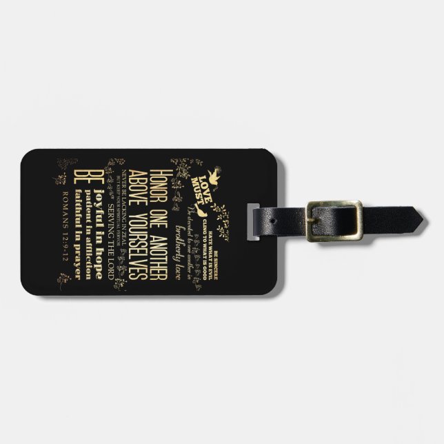 Christlicher schriftmäßiger Bibel-Vers - Gepäckanhänger (Vorderseite horizontal)