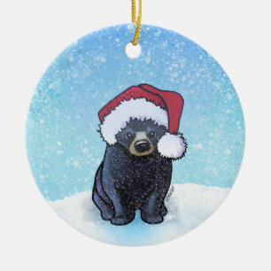 Christlicher Schwarzbär-Jungtier Keramik Ornament