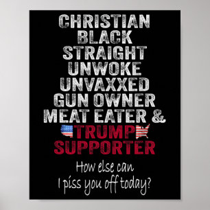Christlicher Schwarzer Hetero Trump-Anhänger Unwok Poster
