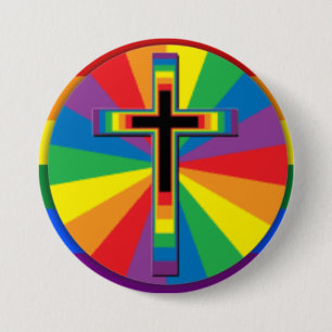 Christlicher Schwulen-Stolz-Anstecknopf, Button