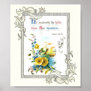 Christlicher Scripture und hübsche Blumen Poster