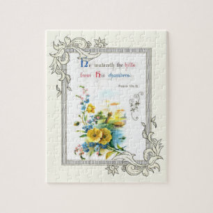 Christlicher Scripture und hübsche Blumen Puzzle