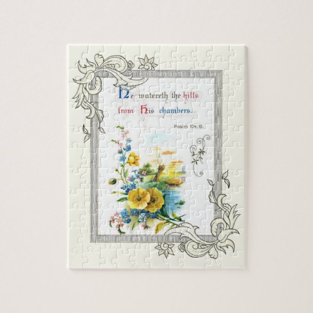 Christlicher Scripture und hübsche Blumen Puzzle (Vertikal)