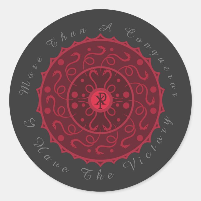 Christlicher Sieg Runder Aufkleber (Vorderseite)