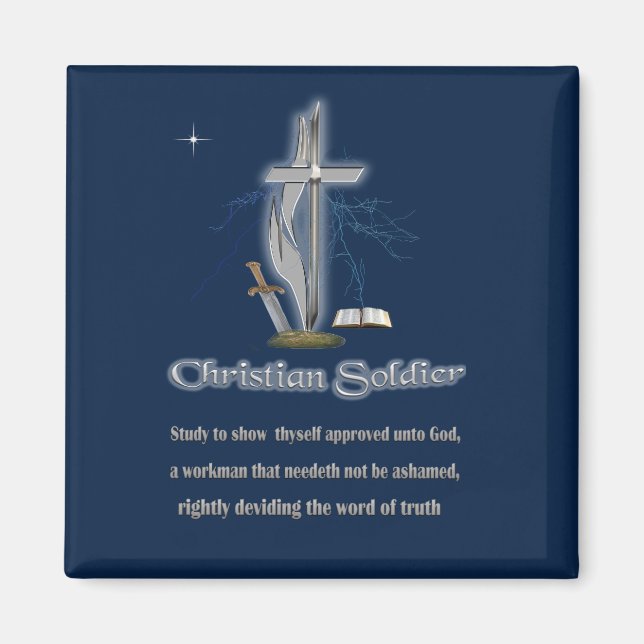 Christlicher Soldat Magnet (Vorne)