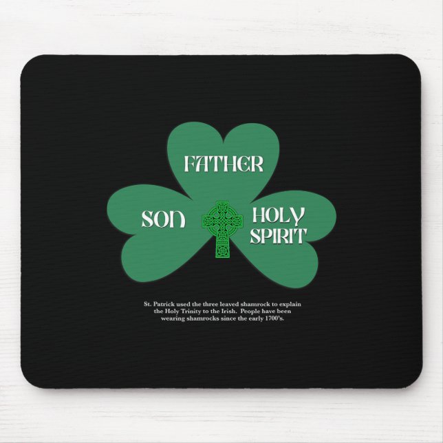 Christlicher St. Patrick's Day religiöse Dreifalti Mousepad (Vorne)