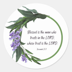 Christlicher Sticker Blumendesign Jeremiah 17:7