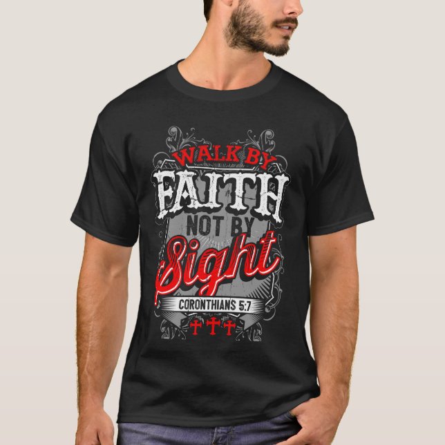 Christlicher T - Shirt: Weg durch Glauben nicht T-Shirt (Vorderseite)