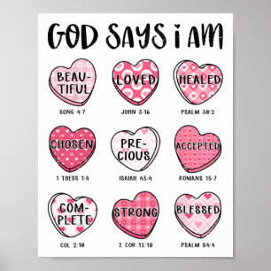 Christlicher Valentingott sagt Bibelverse Herz F Poster