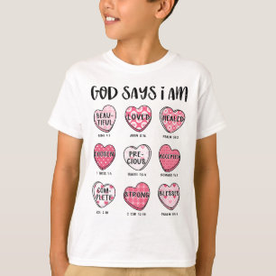 Christlicher Valentingott sagt Bibelverse Herz F T-Shirt