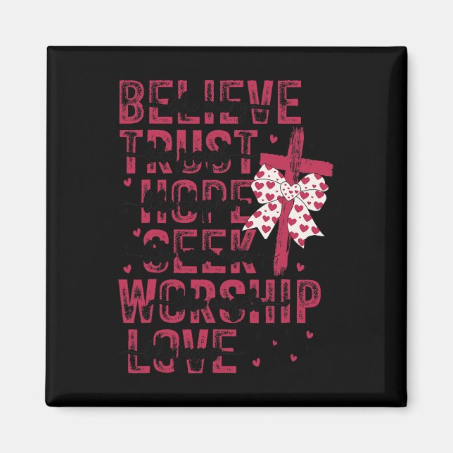 Christlicher Valentinstag Glauben Vertrauen Hoffnu Magnet (Vorne)
