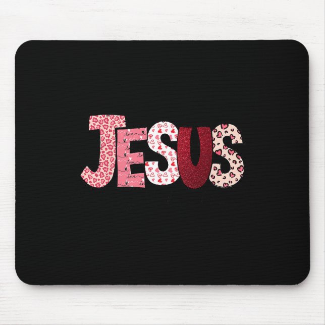 Christlicher Valentinstag Jesus Religiöses Valenti Mousepad (Vorne)