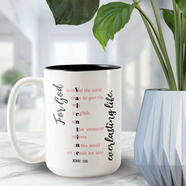 Christlicher Valentinstag Personalisiert romantisc Zweifarbige Tasse (Christian Valentine Day Personalized Romantic Gift Two-Tone Coffee Mug)
