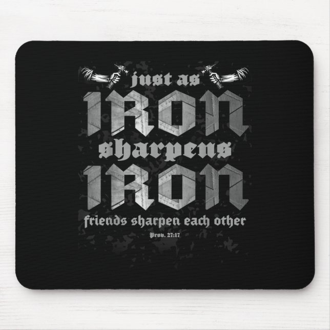 Christlicher Vater Eisen-Sharpens-Eisen-Bibelspric Mousepad (Vorne)