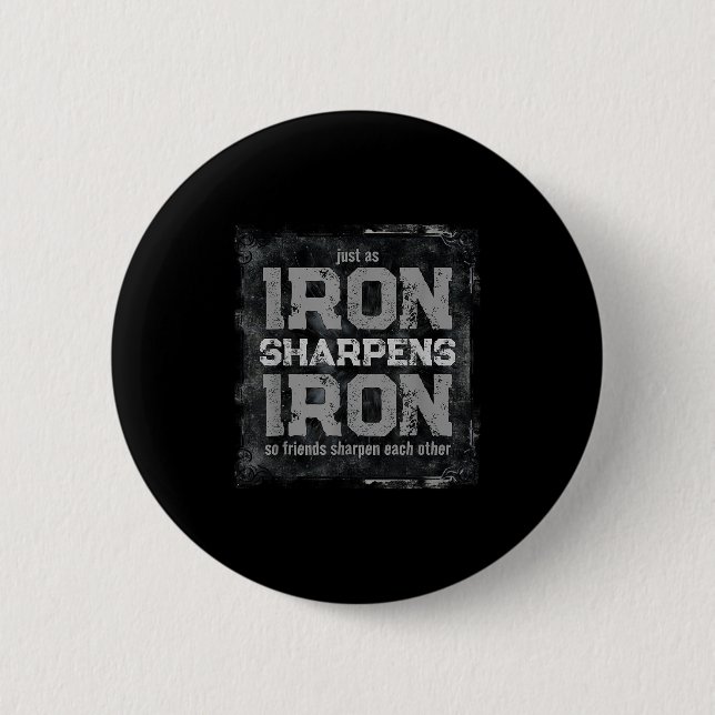 Christlicher Vater Eisen Sharpens Eiserne Schrift  Button (Vorderseite)