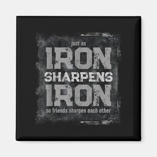 Christlicher Vater Eisen Sharpens Eiserne Schrift  Magnet (Vorne)