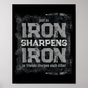 Christlicher Vater Eisen Sharpens Eiserne Schrift  Poster