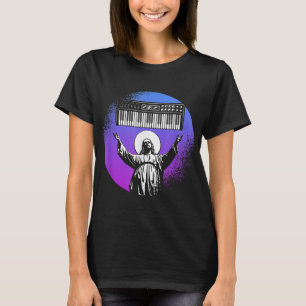Christlicher Vintager Synthesizer Synth Nerd Jesus T-Shirt