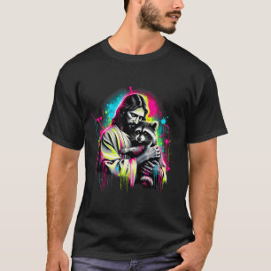 Christlicher Waschbärenliebhaber Müll haltender Go T-Shirt