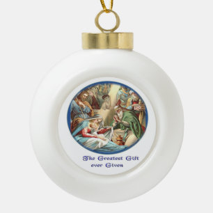Christlicher Weihnachtsbaumschmuck Keramik Kugel-Ornament