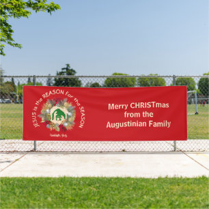 Christlicher WeihnachtsJESUS IST DER GRUND Red Banner