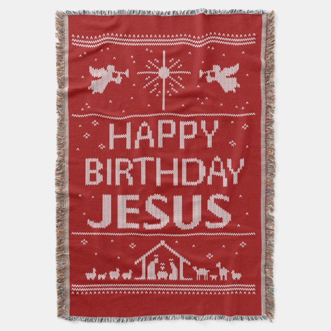 Christlicher Weihnachtskraut Glückwunsch Geburtsta Decke (Vorderseite Vertikal)
