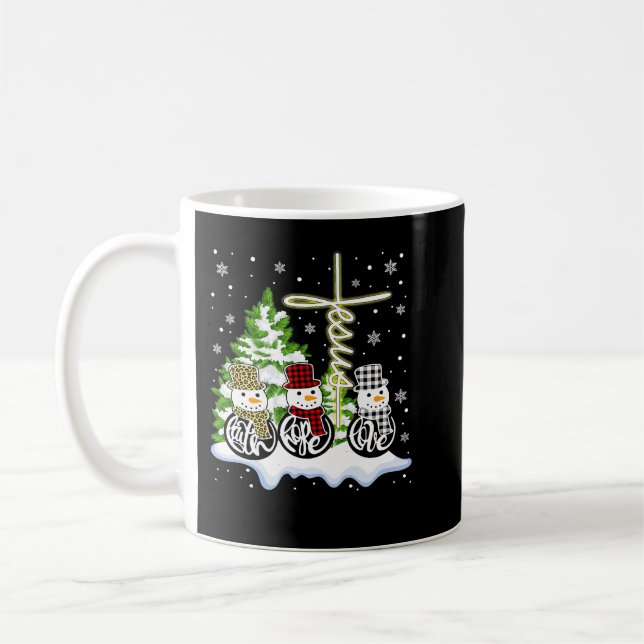 Christlicher Weihnachtsmann Hoffnung Liebe Snowman Kaffeetasse (Links)