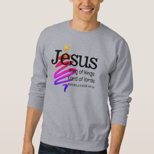 Christlicher Weihnachtsmann JESUS KÖNIG DER ART Sweatshirt (Vorderseite)
