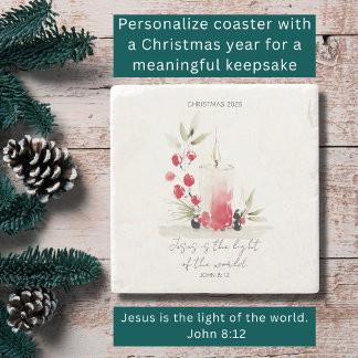 Christlicher Weihnachtsmoderne Schrift Kerze Benut Steinuntersetzer