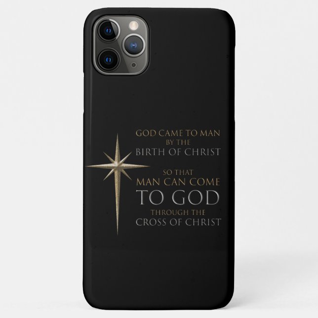 Christlicher Weihnachtsstar Geburt und Kreuz Case-Mate iPhone Hülle (Rückseite)