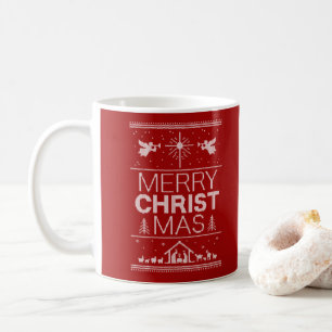 Christlicher Weihnachtssüßer Merry Christ Red Kaffeetasse