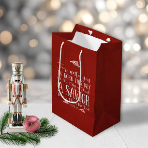 Christlicher Weihnachtsversuch Typografie Urlaub Mittlere Geschenktüte